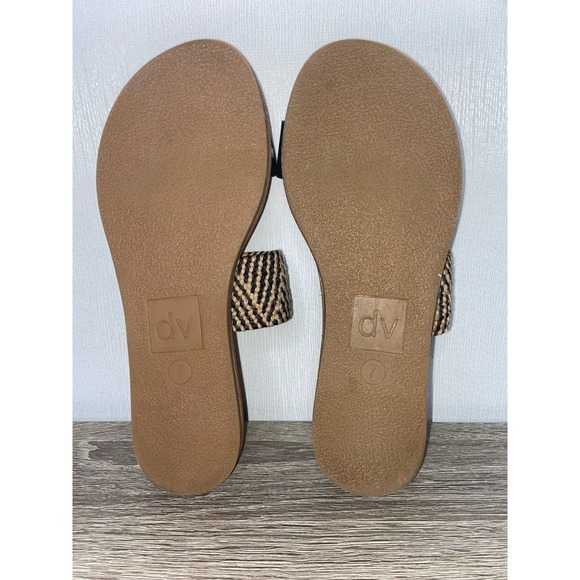 Dolce Vita Women’s Black & Tan Straw Sandals Size 7 (I) - Picture 5 of 6